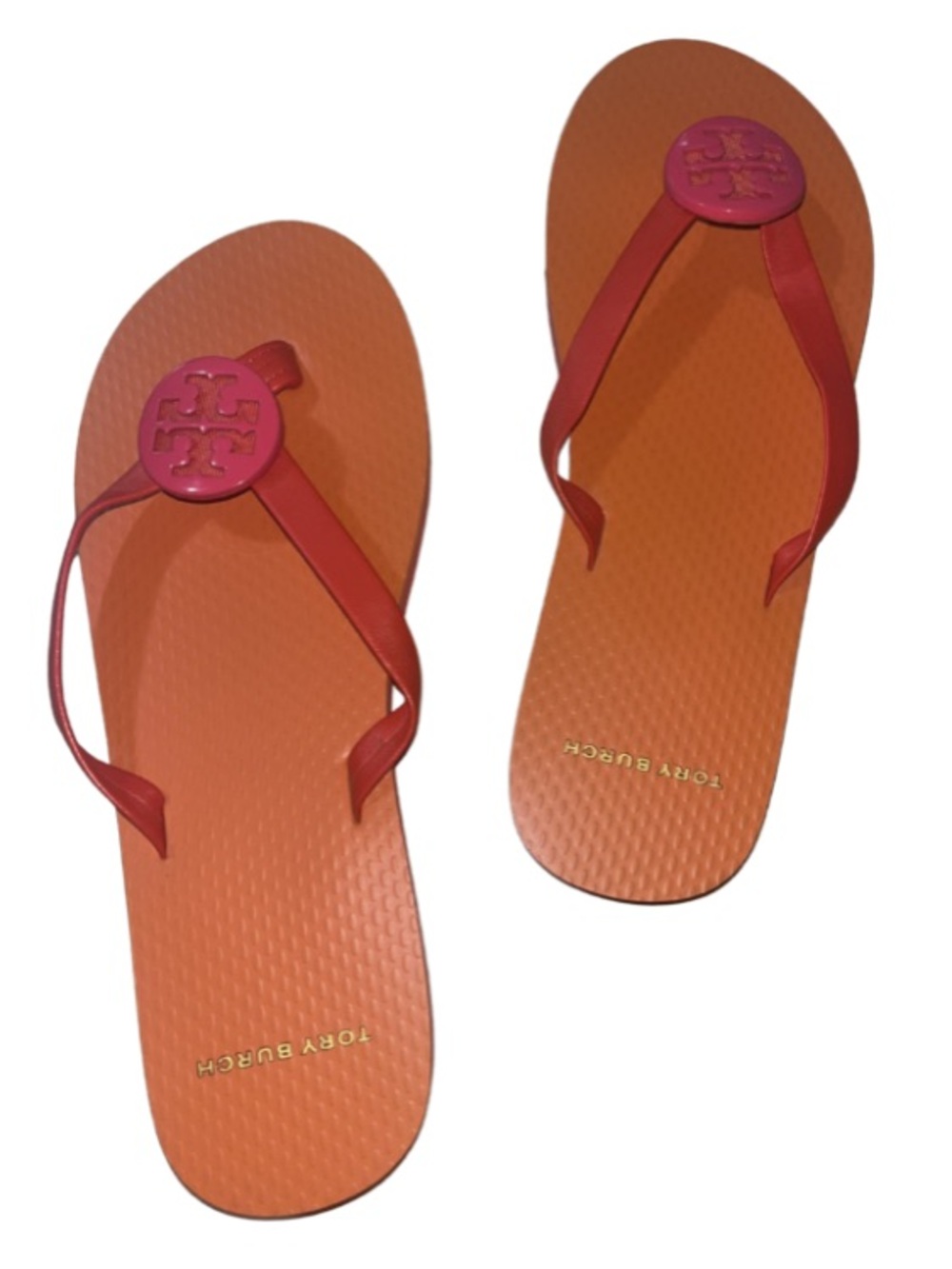 NWOT Tory Burch Minnie Flip Flop Sandals Orange Pink Size 6M